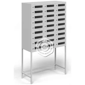 шкаф абонентский на подставке ша-27-о (27 ячеек) с окошками