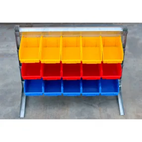 настольный органайзер-стеллаж мини №2 (жёлтые, красные и синие ящики)