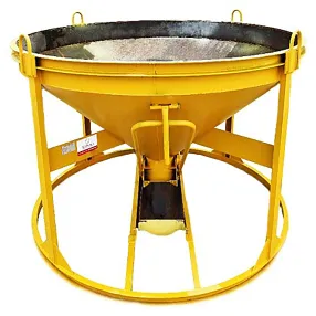 бадья для бетона бн 1,0 м3 низкая c лотком