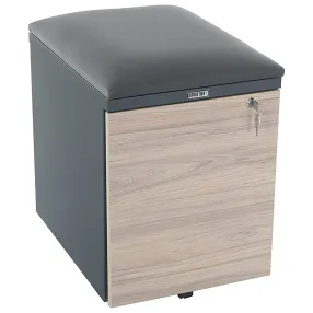 тумба офисная с пуфом практикант, 2 ящика (антрацит/вяз)