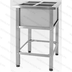 ванна моечная для обработки яиц вмсн 530х530х860 «norma inox», 4 м/о (ножка проф., тр. 40х40)