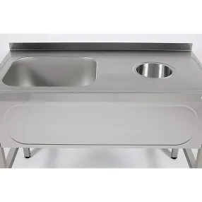 стол для сбора пищевых отходов с ванной и бортом сповц/1-12/6-бо-л