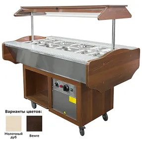 мармит 2-х блюд «шведского стола» мэп-2б-шс-г (орех)