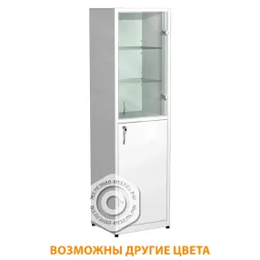 шкаф для медикаментов стекло/металл шм-1.1 (белый)