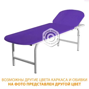 кушетка смотровая с рег. подголовником кс (1950х800х550) (кожзам эконом белый, каркас белый)
