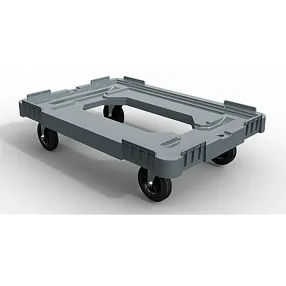 пластиковая тележка 600х400 мм для ящиков (с отверстием) колеса без тормозов, арт. 42.640