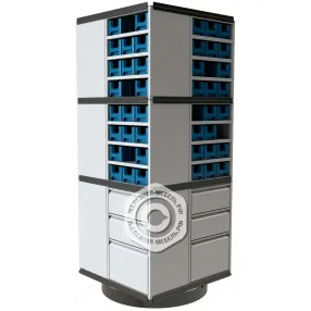 комбинированный поворотный шкаф-кассетница для метизов и комплектующих (1770x704x724)