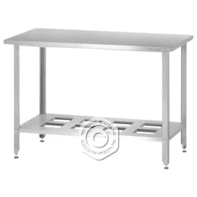 стол производственный спрн 860х1800х700 «norma inox» (полка-решетка; ножка угловая)